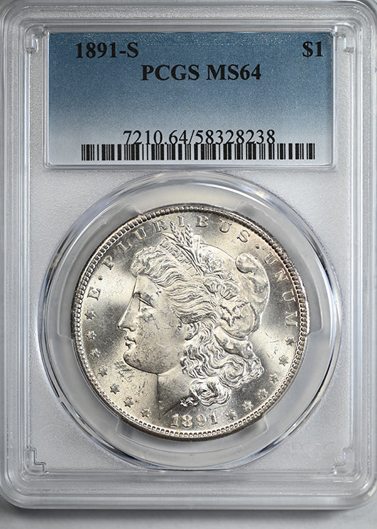 1891-S Morgan Dollar $1 PCGS MS64
