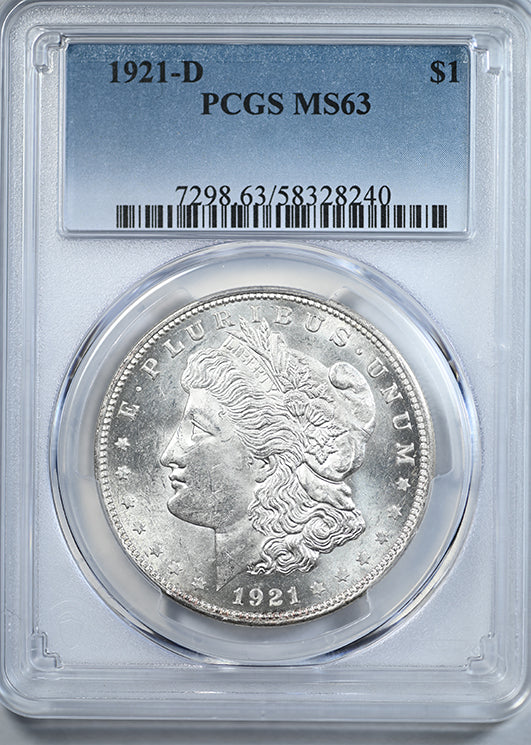 1921-D Morgan Dollar $1 PCGS MS63