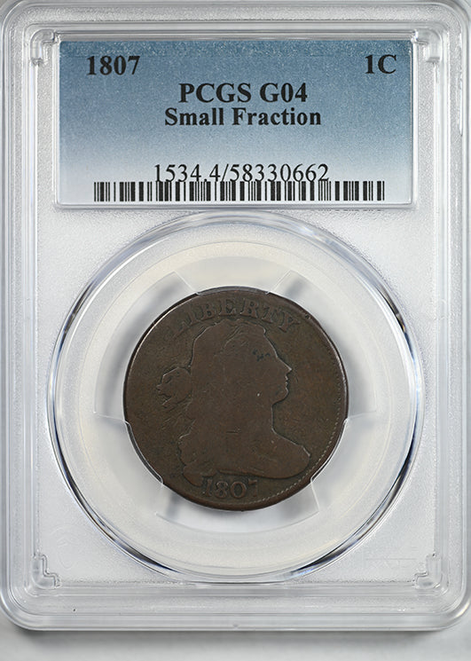1807 Draped Bust Large Cent 1C PCGS G04 - Small Fraction