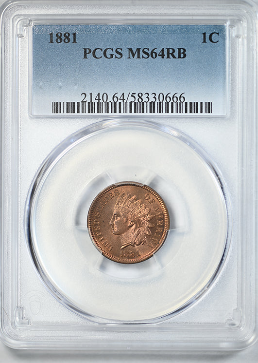 1881 Indian Head Cent 1C PCGS MS64RB