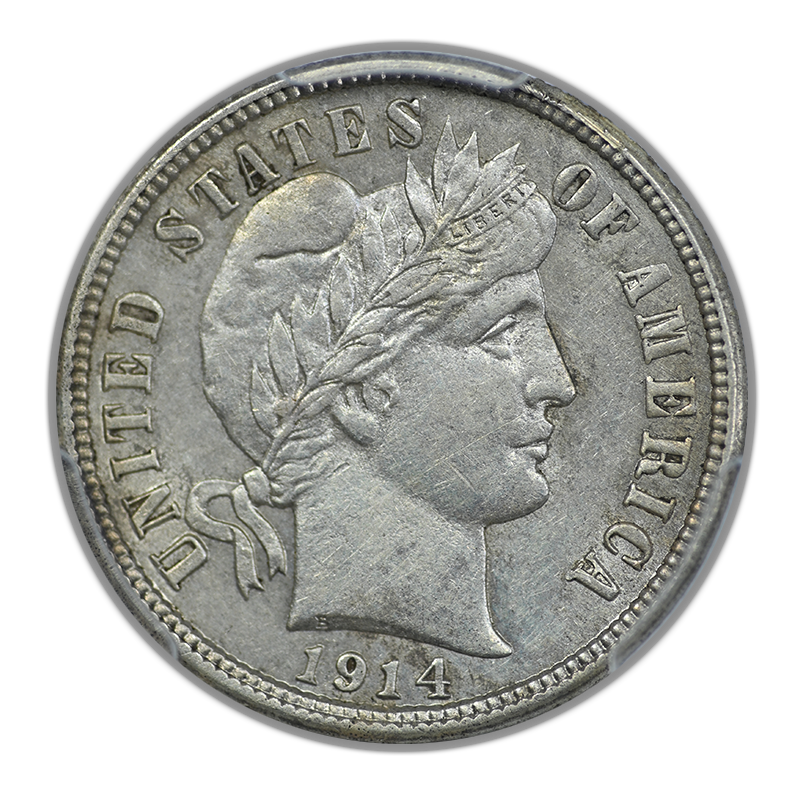1914-S Barber Dime 10C PCGS AU55