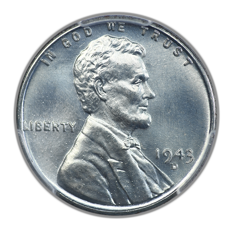 1943-D Steel Lincoln Wheat Cent 1C PCGS MS67