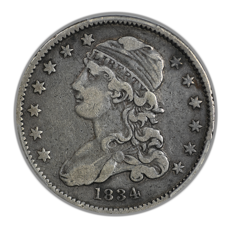 1834 Capped Bust Quarter 25C PCGS VF25
