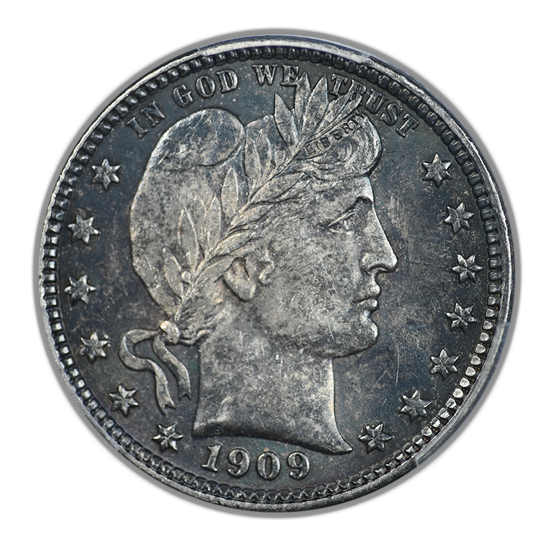 1909-D Barber Quarter 25C PCGS MS62