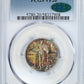 1930-S Standing Liberty Quarter 25C PCGS VF20 CAC - RAINBOW TONED!