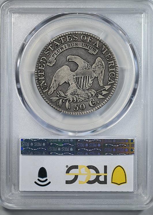 1827 Capped Bust Half Dollar 50C PCGS F12 CAC - Square Base 2