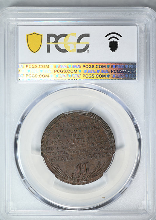 (c. 1797) Great Britain Tk 1/2D Half Penny PCGS MS62BN DH-363 Middlesex, Mail Coach