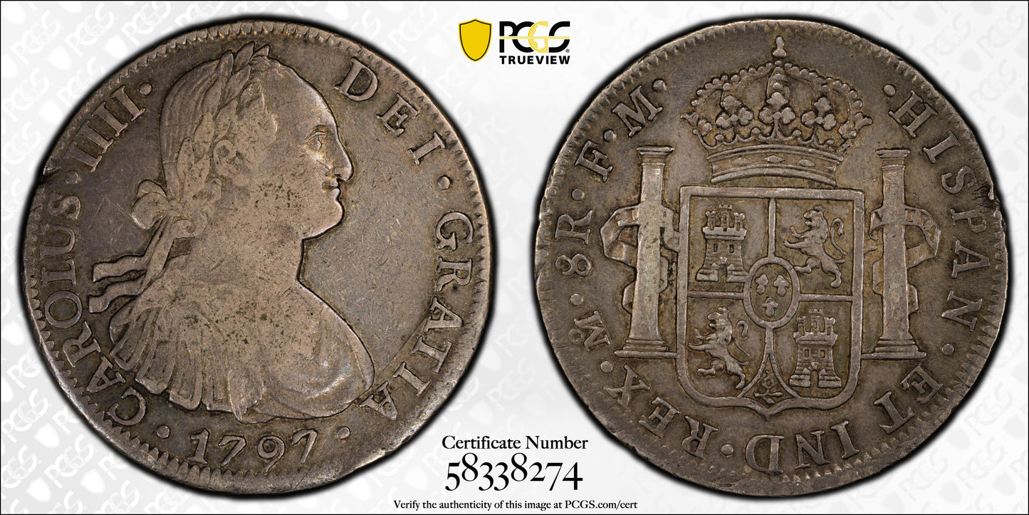1797-Mo FM Mexico 8R Reales PCGS VF30 Yon-M8-97 Calico-960
