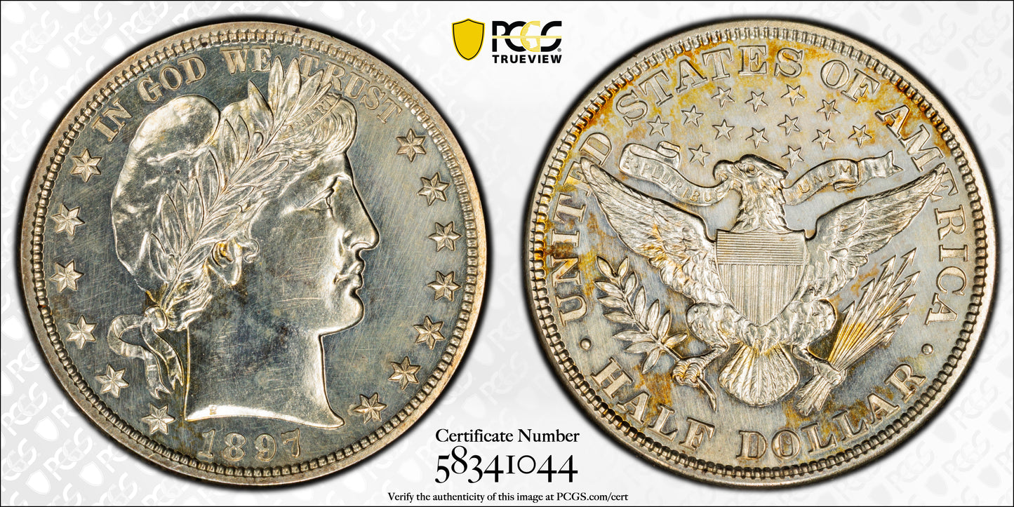 1897 Proof Barber Half Dollar 50C PCGS PR61
