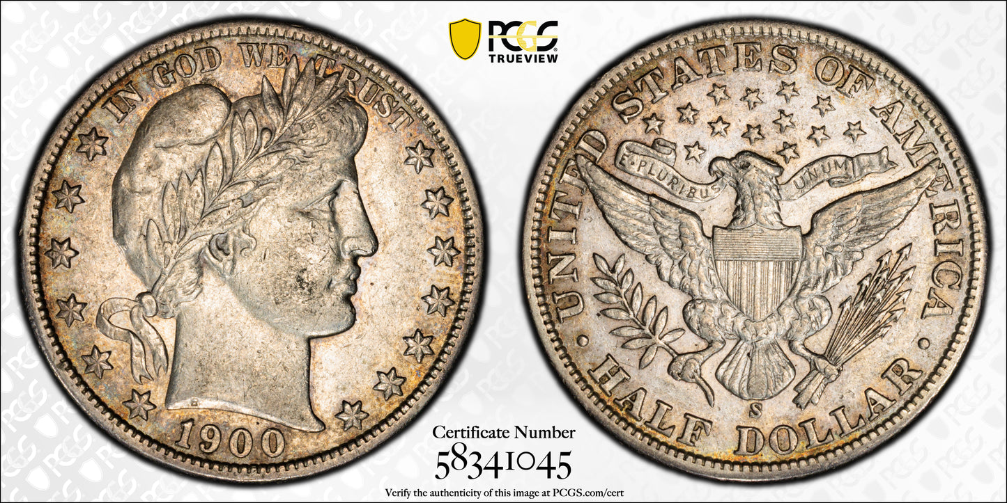 1900-S Barber Half Dollar 50C PCGS XF45