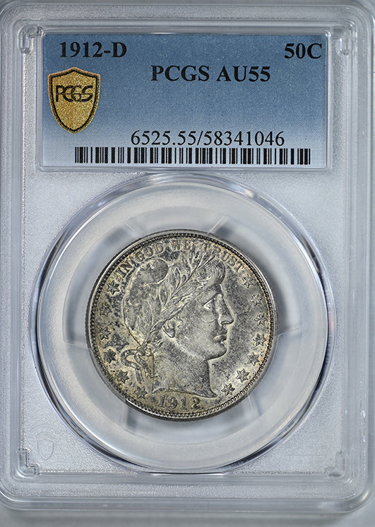 1912-D Barber Half Dollar 50C PCGS AU55