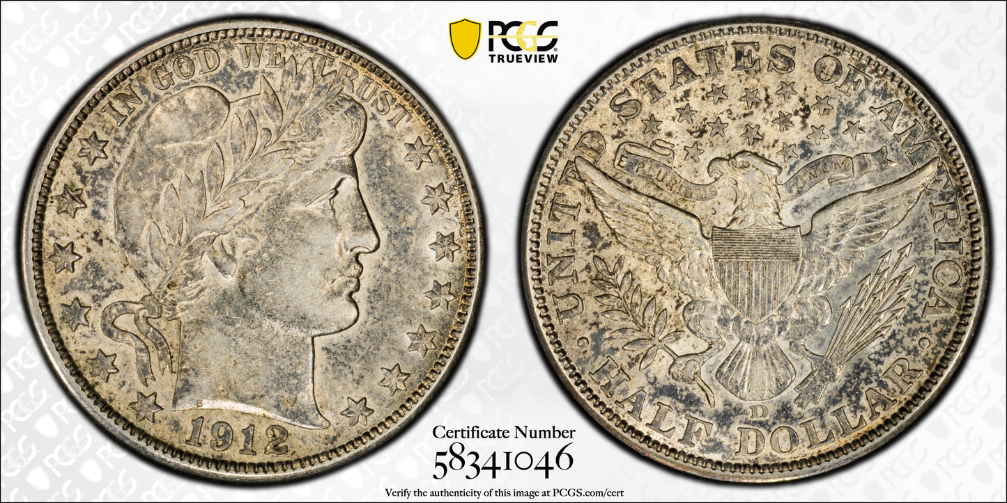 1912-D Barber Half Dollar 50C PCGS AU55