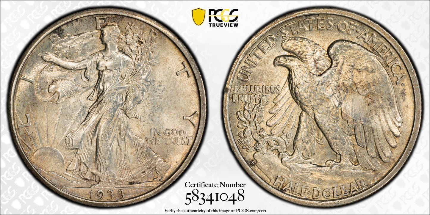 1933-S Walking Liberty Half Dollar 50C PCGS MS62