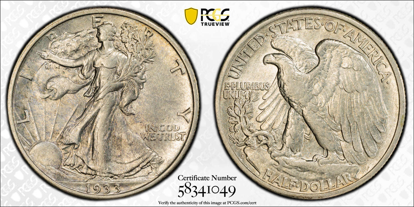 1933-S Walking Liberty Half Dollar 50C PCGS AU53