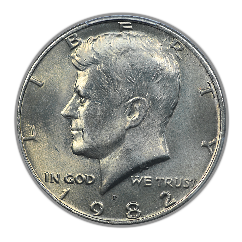 1982-P Kennedy Half Dollar 50C PCGS MS66 No "FG" FS-901