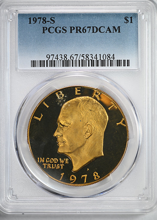 1978-S Proof Clad Eisenhower Ike Dollar $1 PCGS PR67DCAM Deep Cameo - TONED!