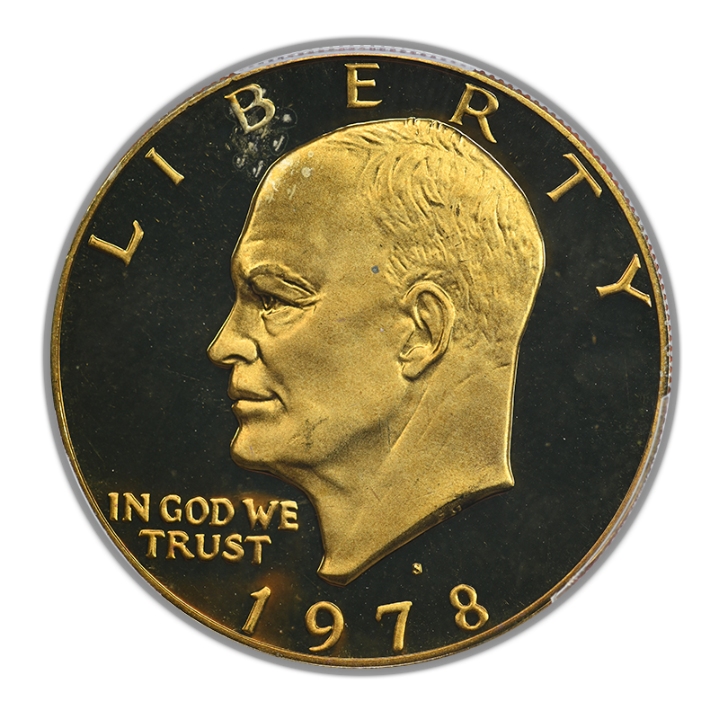 1978-S Proof Clad Eisenhower Ike Dollar $1 PCGS PR67DCAM Deep Cameo - TONED!