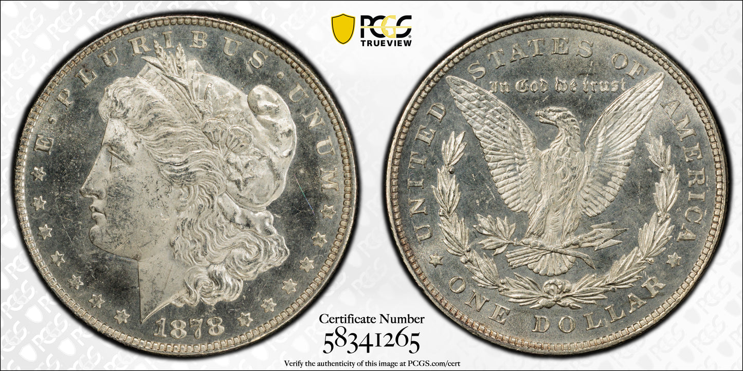 1878 8TF Morgan Dollar $1 PCGS MS63PL - Prooflike