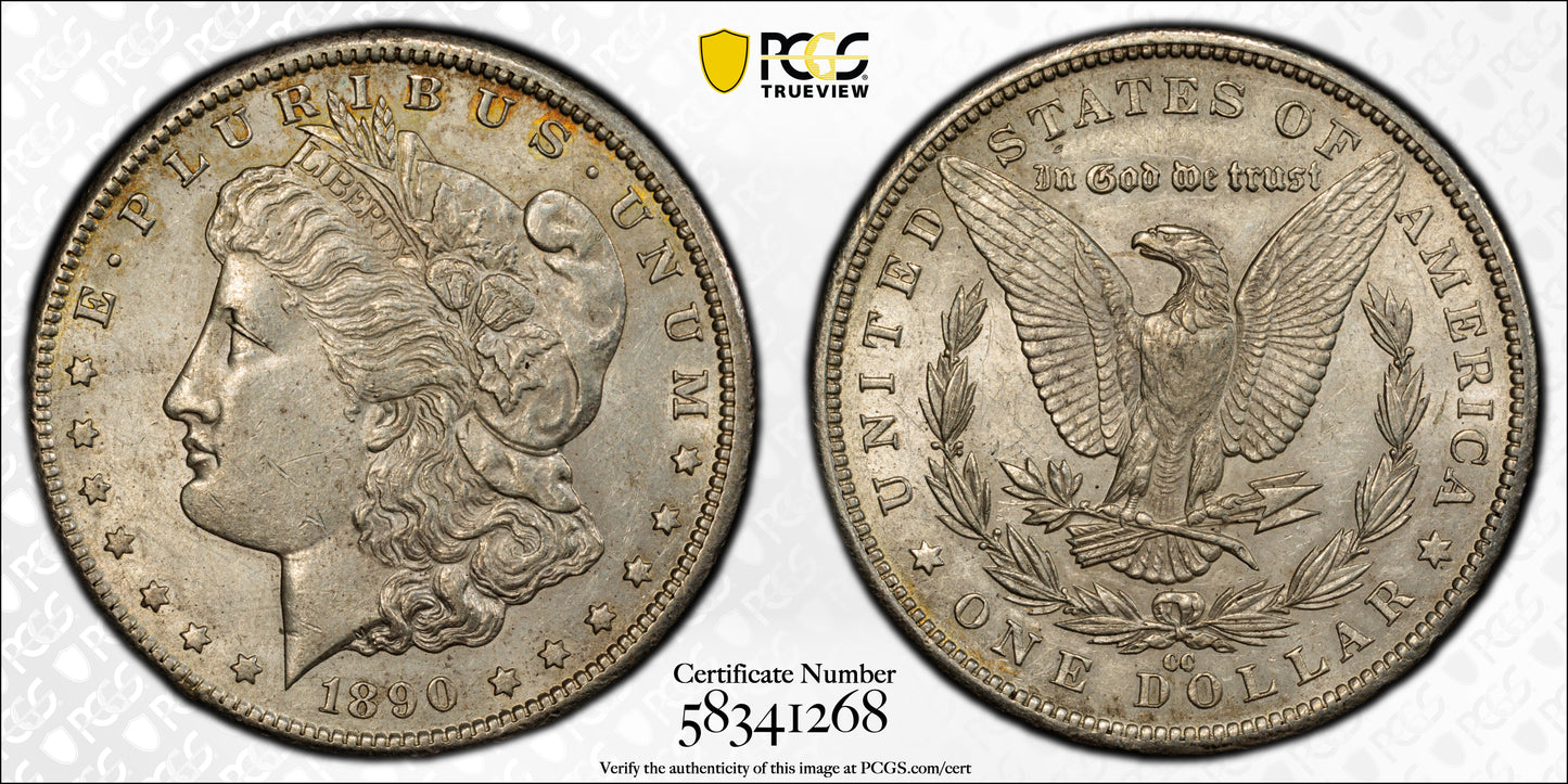 1890-CC Morgan Dollar $1 PCGS AU55