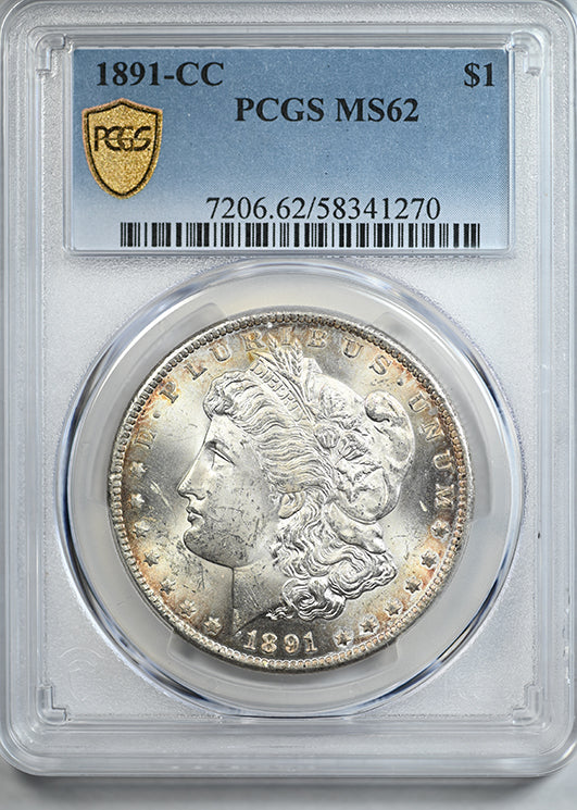 1891-CC Morgan Dollar $1 PCGS MS62