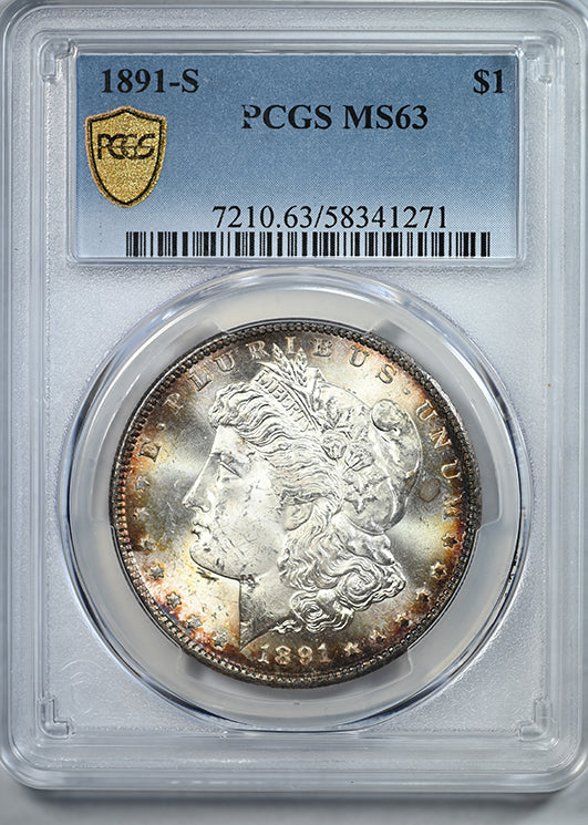 1891-S Morgan Dollar $1 PCGS MS63