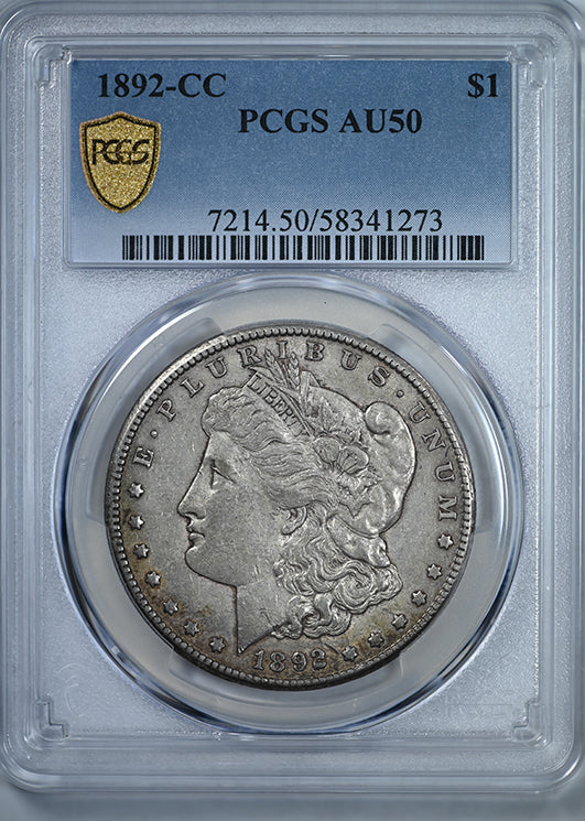1892-CC Morgan Dollar $1 PCGS AU50