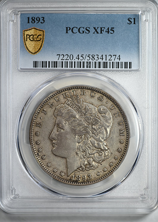 1893 Morgan Dollar $1 PCGS XF45
