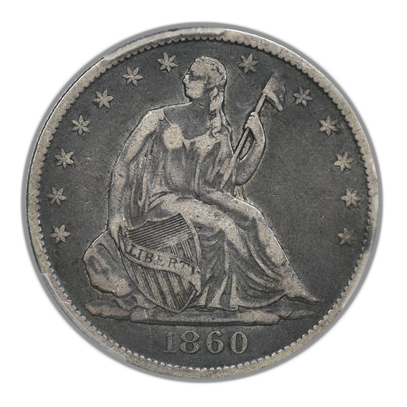 1860-O Liberty Seated Half Dollar 50C PCGS VF30
