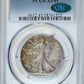 1941-D Walking Liberty Half Dollar 50C PCGS XF45 CAC - RAINBOW TONED!