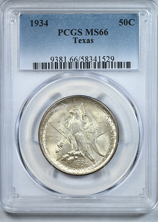 1934 Texas Classic Commemorative Half Dollar 50C PCGS MS66