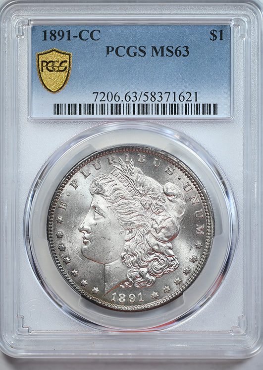 1891-CC Morgan Dollar $1 PCGS MS63