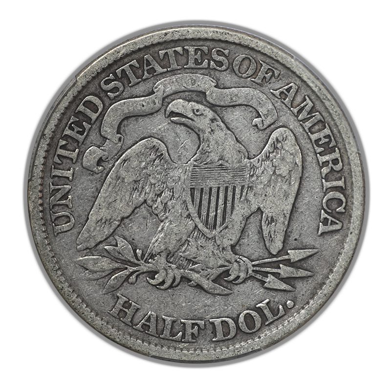 1874 Liberty Seated Half Dollar 50C PCGS VG08