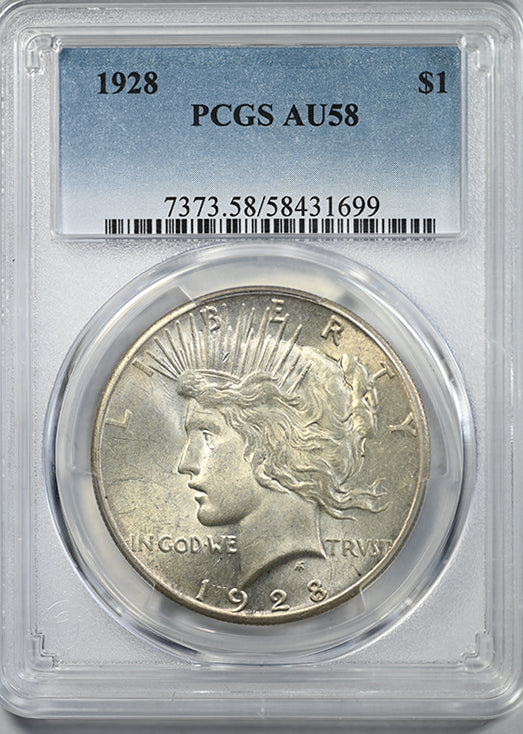 1928 Peace Dollar $1 PCGS AU58