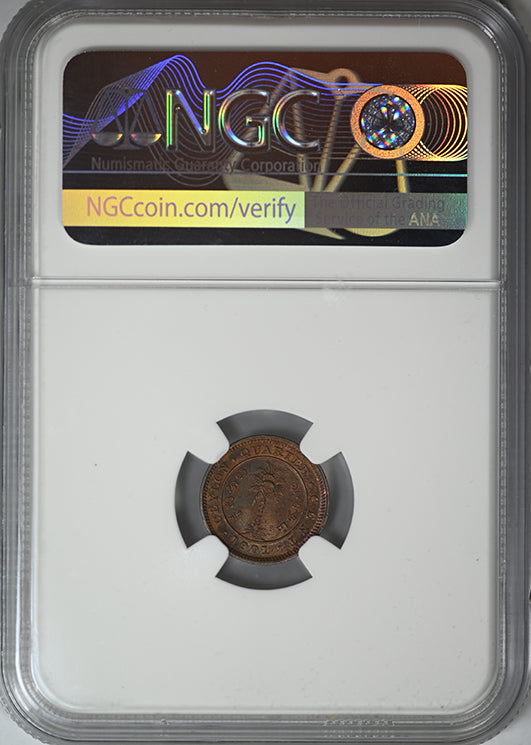 1901 Ceylon 1/4C Quarter Cent NGC MS63BN - TONED!