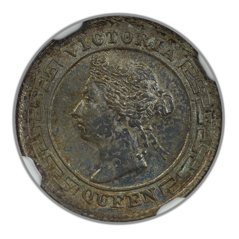 1894 Ceylon 10C Cents NGC AU58