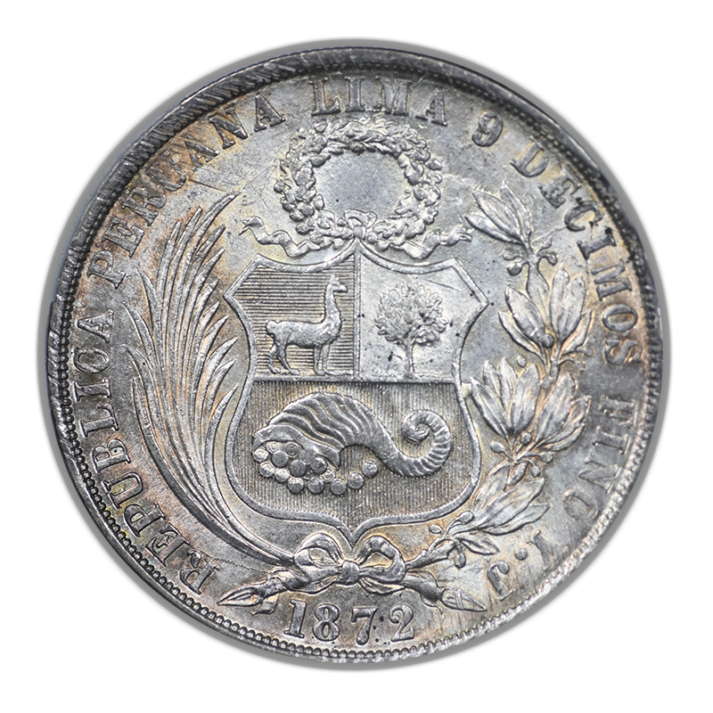 1872-YJ Peru Sol PCGS MS63
