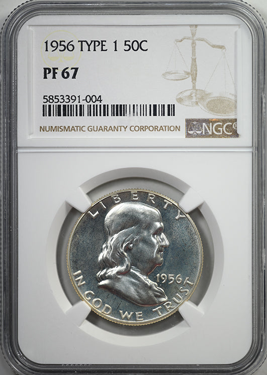 1956 Proof Type 1 Franklin Half Dollar 50C NGC PF67