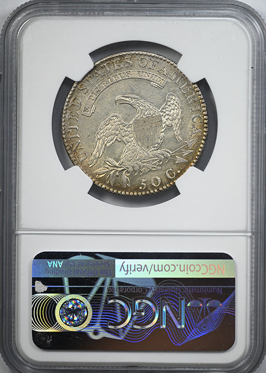1819/8 Capped Bust Half Dollar 50C NGC AU55 Large 9 O-102 - TONED!