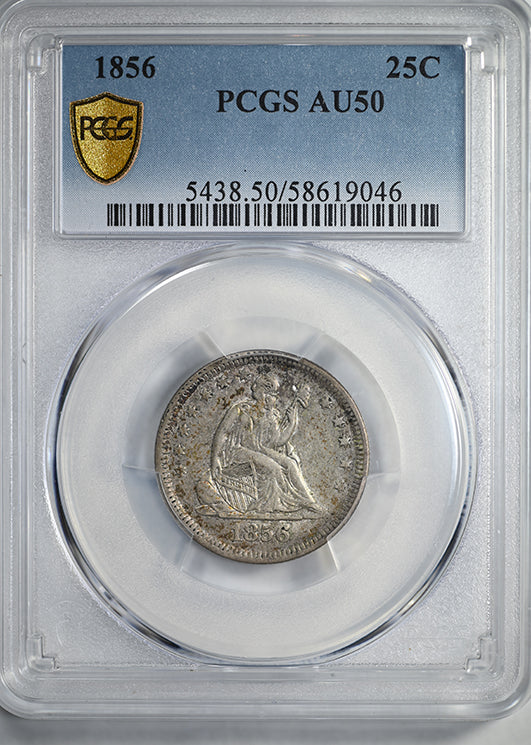 1856 Liberty Seated Quarter 25C PCGS AU50