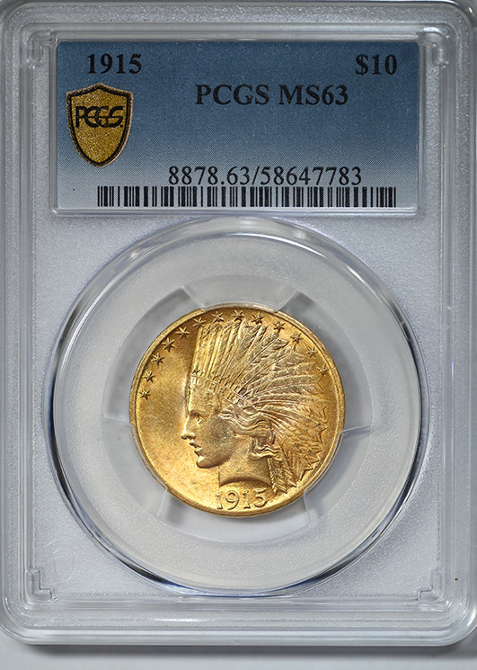 1915 Indian Head Gold Eagle $10 PCGS MS63