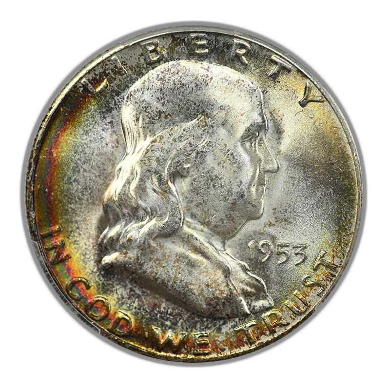 1953-S Franklin Half Dollar 50C PCGS MS66 - TONED!