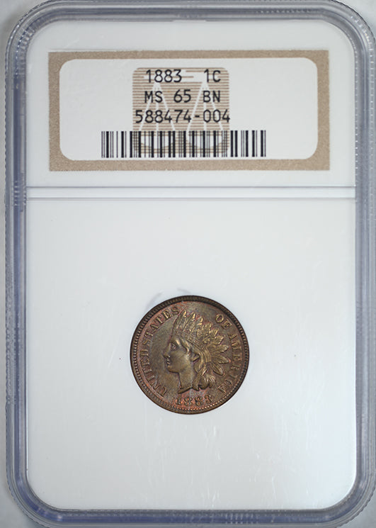 1883 Indian Head Cent 1C NGC MS65BN