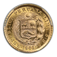 1966-ZBR Peru Gold 1/5 Libra PCGS MS65