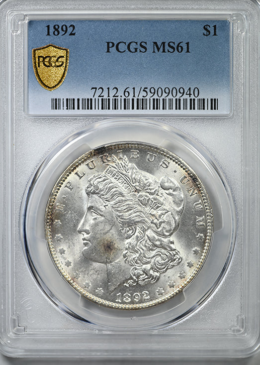 1892 Morgan Dollar $1 PCGS MS61