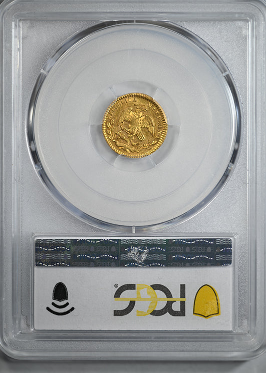 1860/59-Mo FH Mexico Gold 1/2E Escudo PCGS AU58