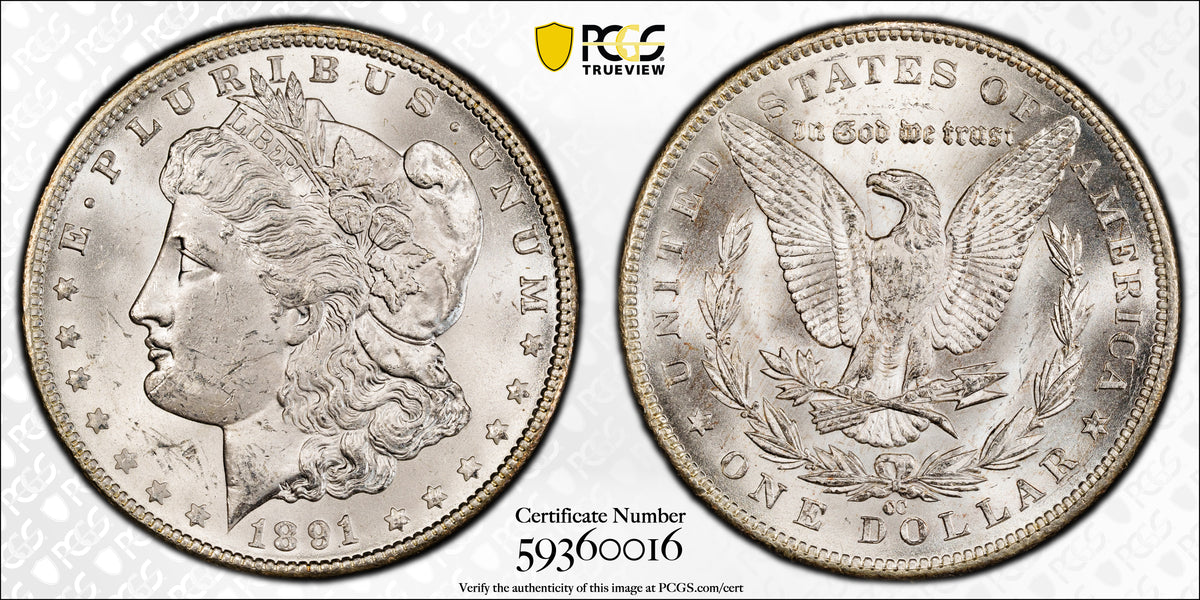 1891-CC Morgan Dollar $1 PCGS MS63