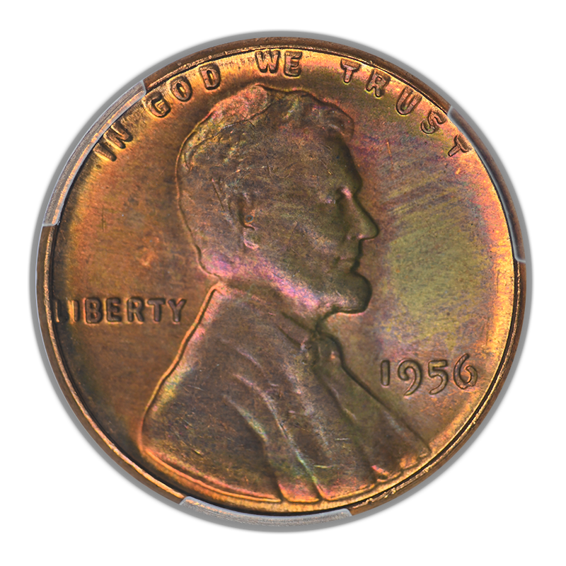 1956 Lincoln Wheat Cent 1C PCGS MS66RB - TONED!