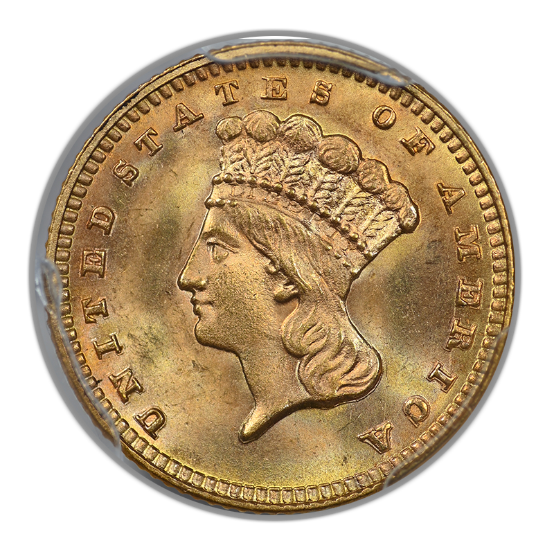1889 Type 3 Indian Princess Head Gold Dollar G$1 PCGS MS67