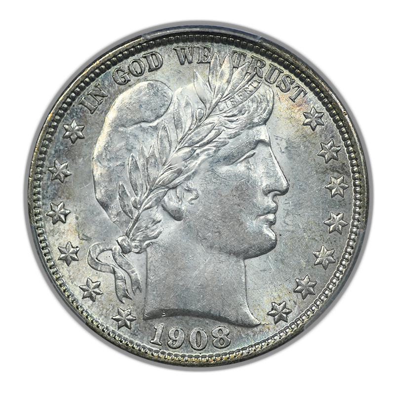 1908-D Barber Half Dollar 50C PCGS AU58