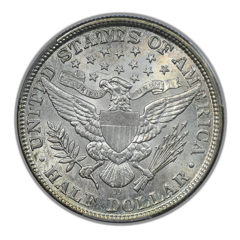 1908-D Barber Half Dollar 50C PCGS AU58